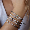 Pulsera plata macramé perlas