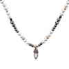 Colgante plata macramé con piedras naturales