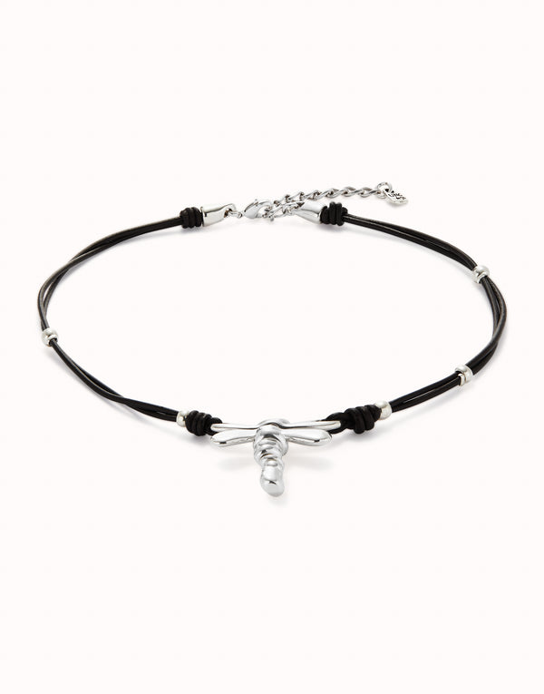 COLLAR LIBELULA CUERO