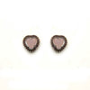 Pendientes corazón rosa