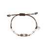 Pulsera macramé con perlas y piedra luna