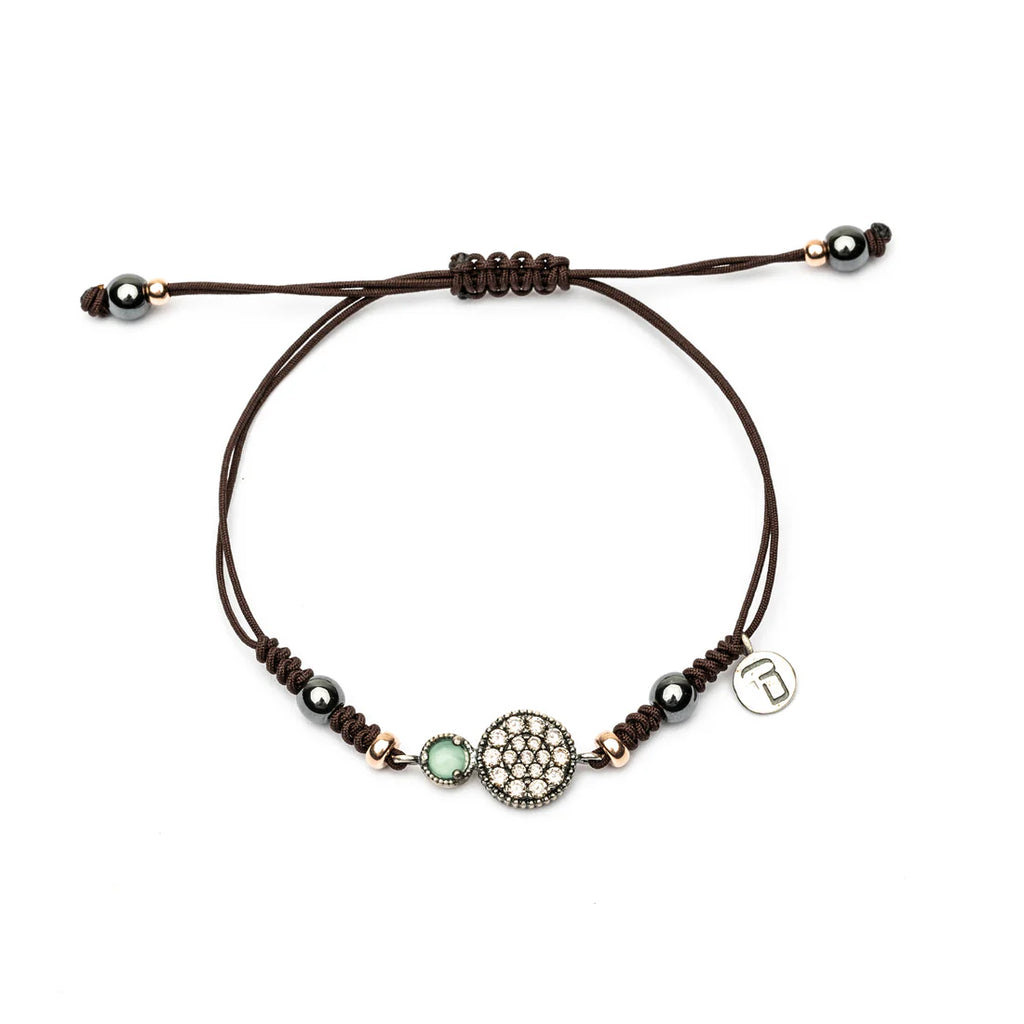Pulsera macramé con calcedonia