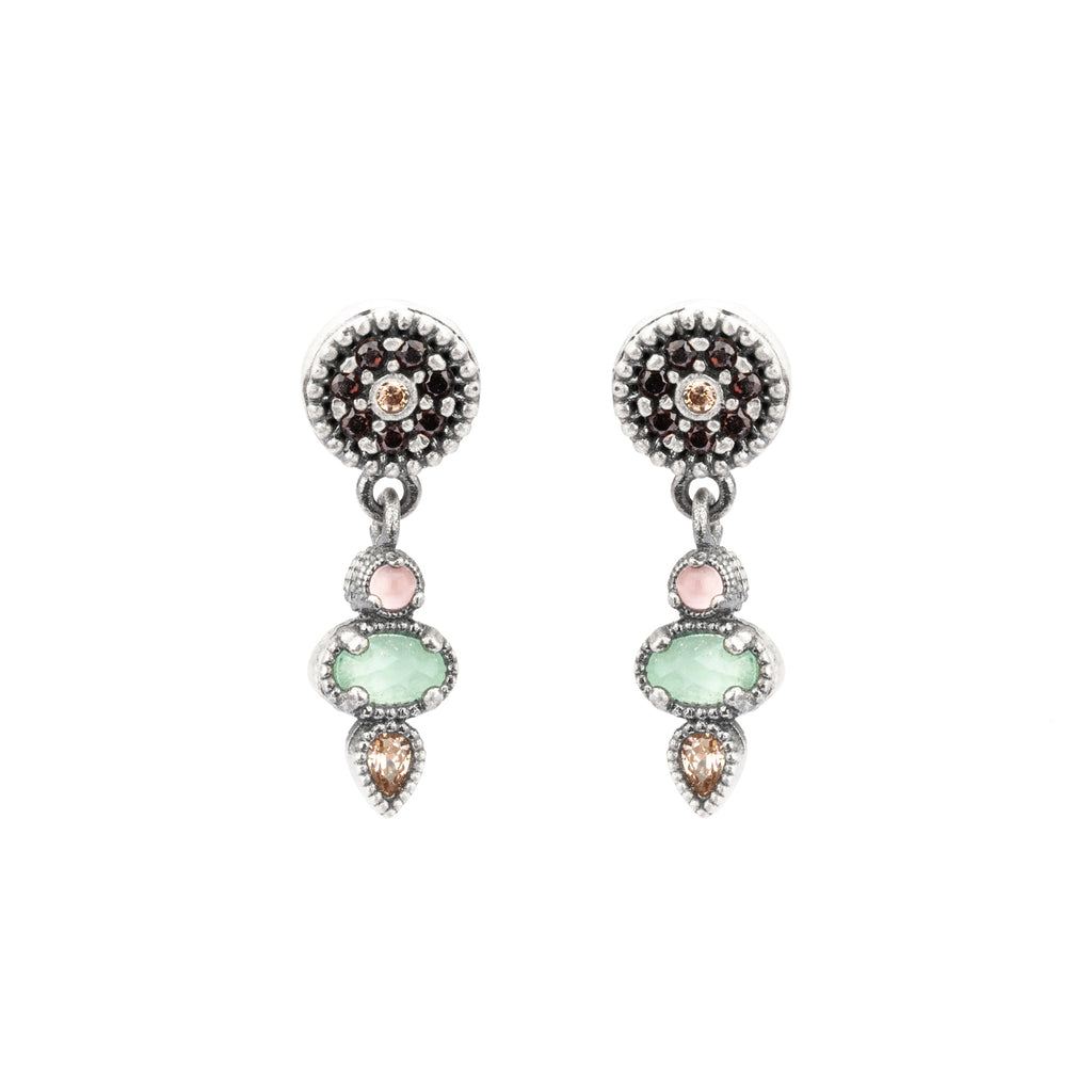 Pendientes plata con piedras semipreciosas