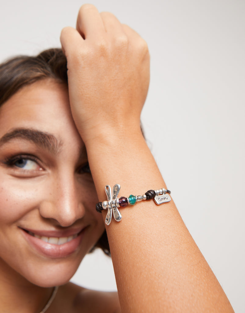 PULSERA LIBELULA CUERO