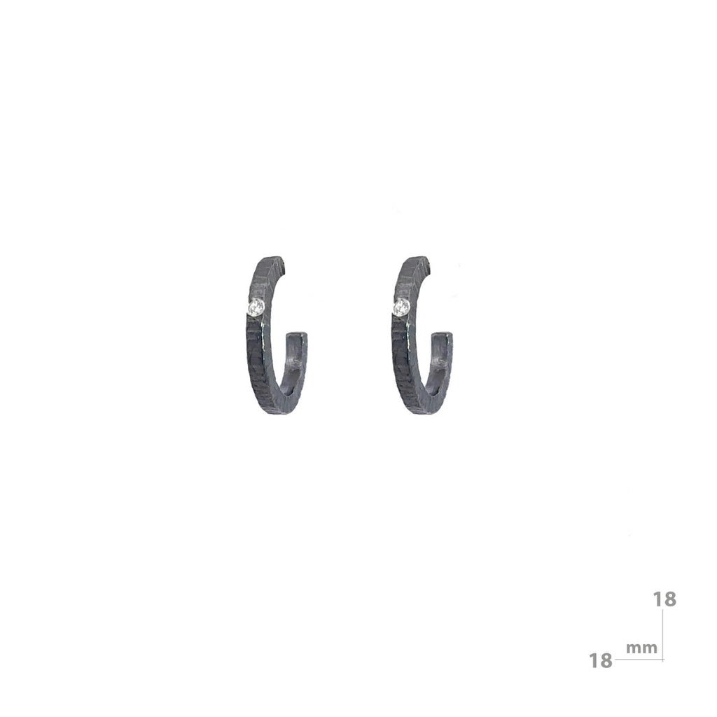 Pendientes de aro con brillante