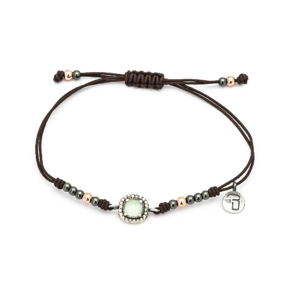 Pulsera de plata con macramé y orla cavacava