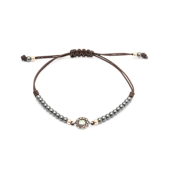 Pulsera de macrame con calcedonia