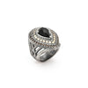 Anillo lágrima de plata con ónix