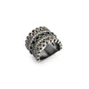 Anillo ancho de plata con piedras naturales