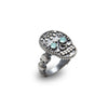 Anillo plata calavera con calcedonias