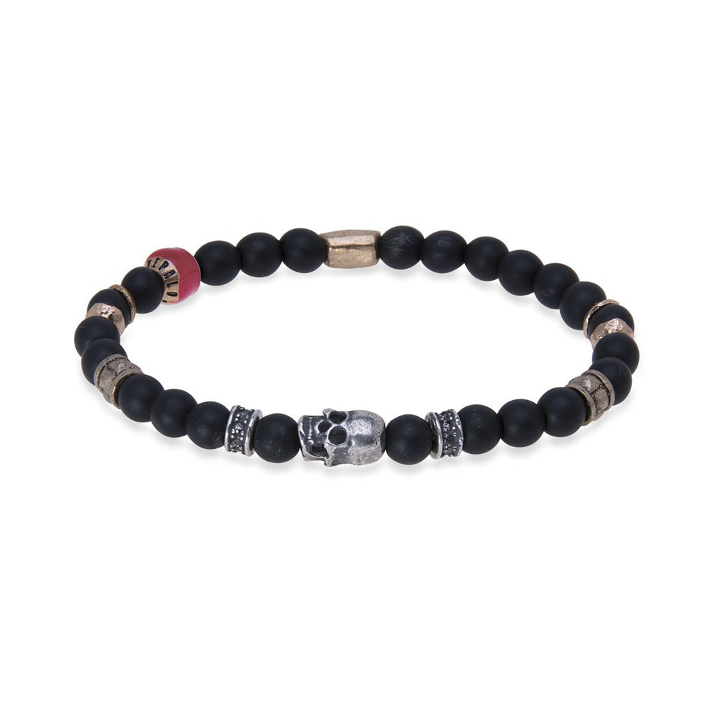 Pulsera elástica calavera y piedras
