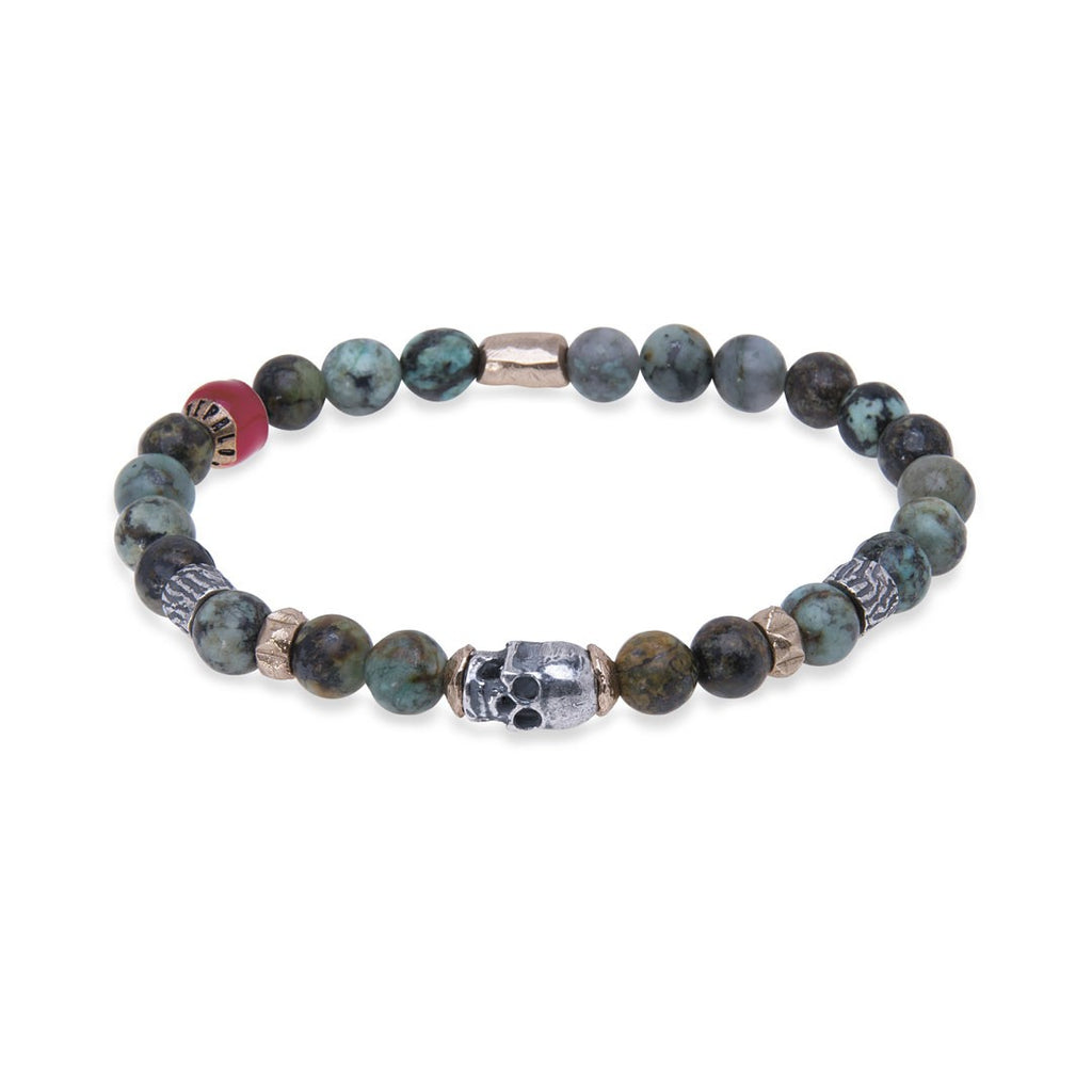 Pulsera elástica piedras y calavera