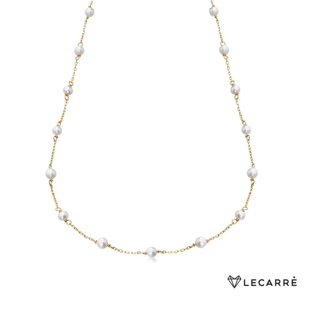 Collar de oro amarillo con perlas cultivadas