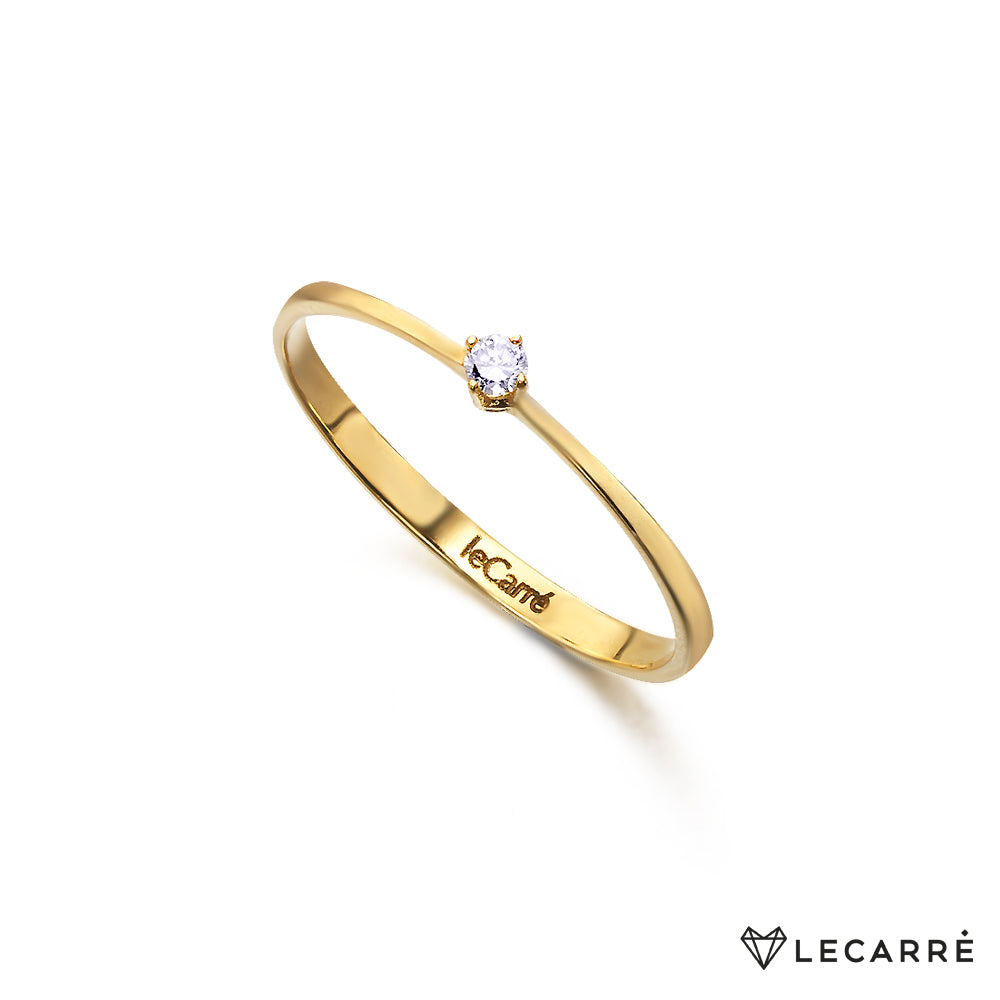 Anillo de oro amarillo con brillante de 0,05ct