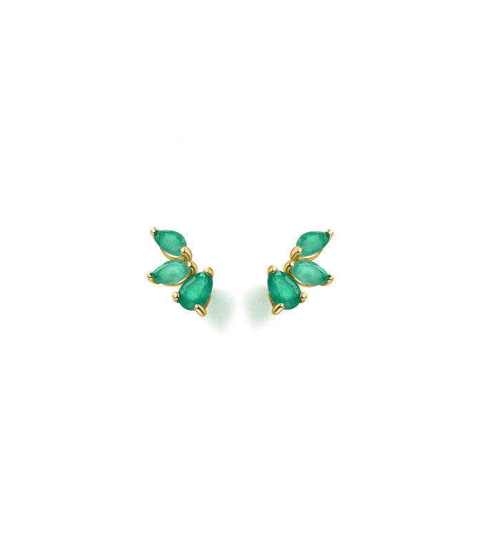 Wild ear cuff de oro y esmeraldas