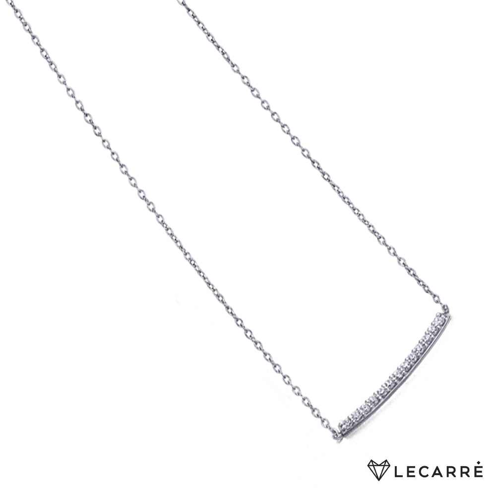 Colgante oro blanco 18kt barrita con brillantes