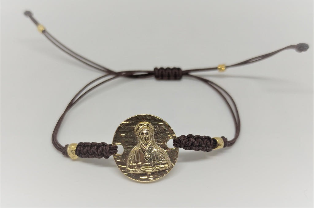 Pulsera de plata bañada con San Lorenzo