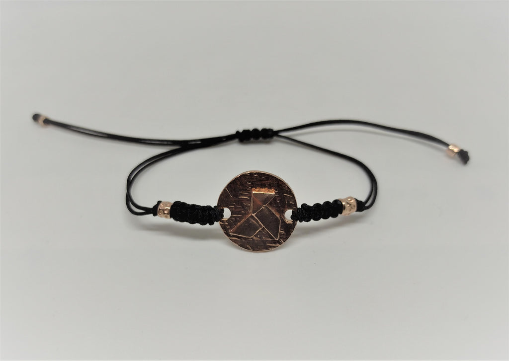 Pulsera plata Pajarita con nylon