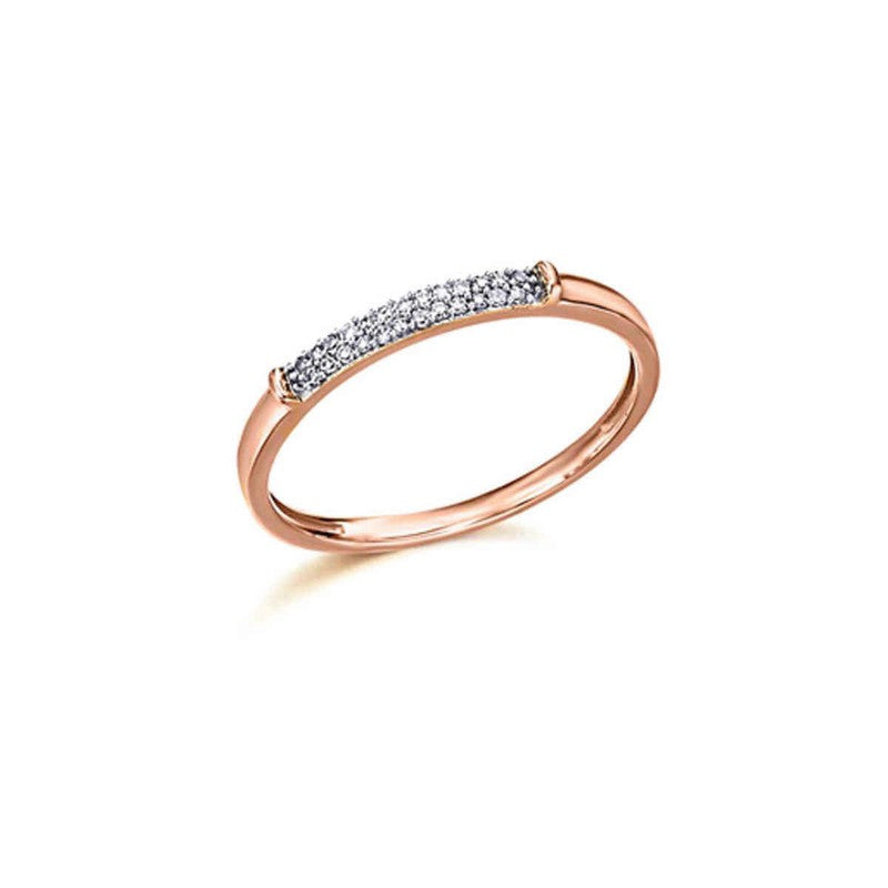 Anillo oro rosa pavé de diamantes