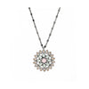 Colgante de plata con ojo de gato rosa y calcedonia