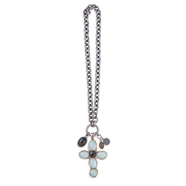 Colgante con cruz de calcedonia
