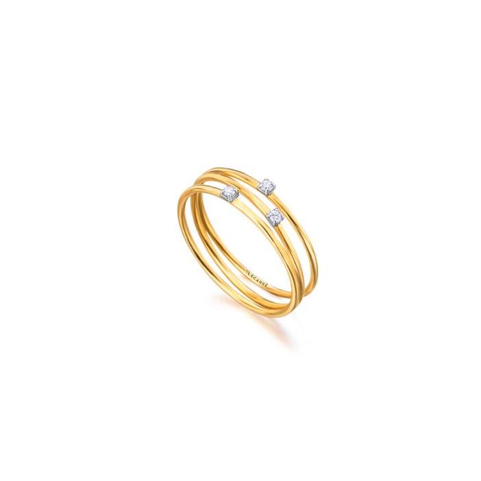 Anillo tripe con brillantes