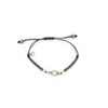 Pulsera plata en macramé con calcedonia