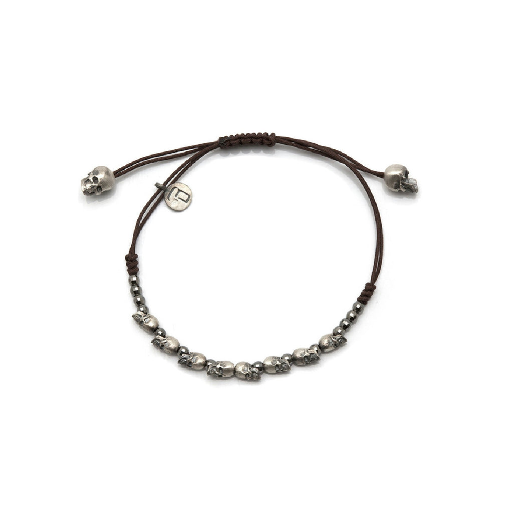 Pulsera plata calaveras mini